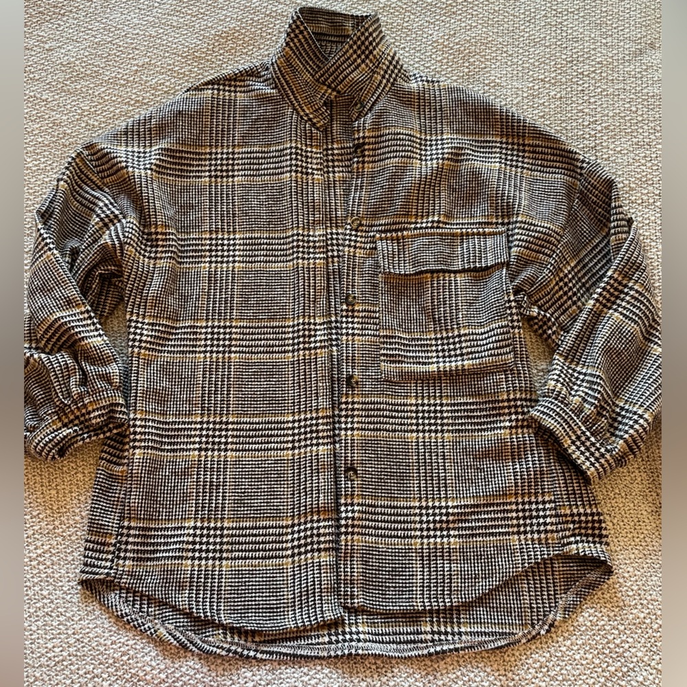 Plaid Button-Up Women's Jacket
